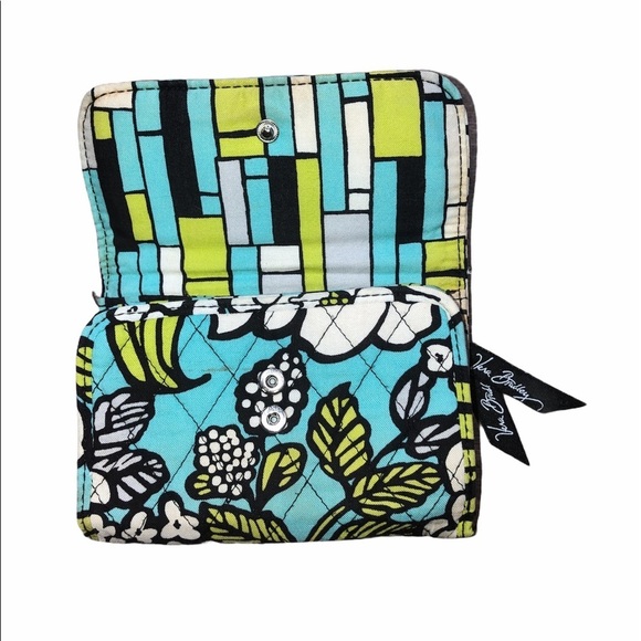 Vera Bradley green & blue floral wallet - Picture 3 of 9
